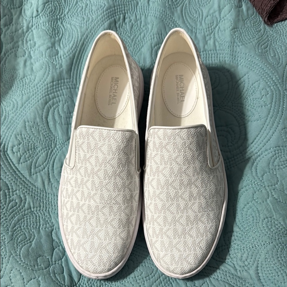 Michael Kors Cream Logo Slip-On Shoes